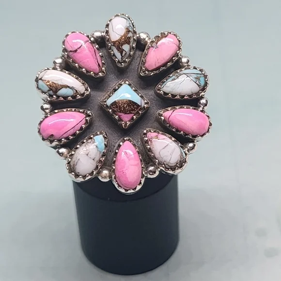 Cotton Candy Turqoise Sterling Ring - Picture 2 of 8